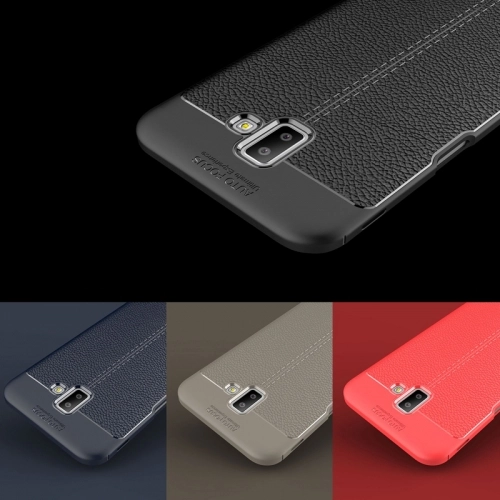 Samsung Galaxy A8 2018 Kılıf Deri Görünümlü Lüks Parmak İzi Bırakmaz Niss Silikon Kapak - Siyah