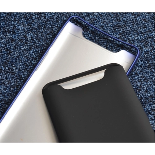 Samsung Galaxy A80 Kılıf İnce Soft Mat Renkli Esnek Silikon Kapak - Mavi