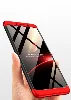 Samsung Galaxy A9 2018 Kılıf 3 Parçalı 360 Tam Korumalı Rubber AYS Kapak  - Kırmızı - Siyah