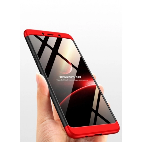 Samsung Galaxy A9 2018 Kılıf 3 Parçalı 360 Tam Korumalı Rubber AYS Kapak - Siyah