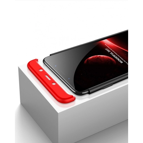 Samsung Galaxy A9 2018 Kılıf 3 Parçalı 360 Tam Korumalı Rubber AYS Kapak - Siyah