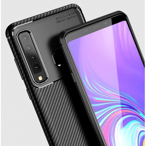 Samsung Galaxy A9 2018 Kılıf Silikon Parmak İzi Bırakmayan Karbon Soft Negro Kapak - Lacivert