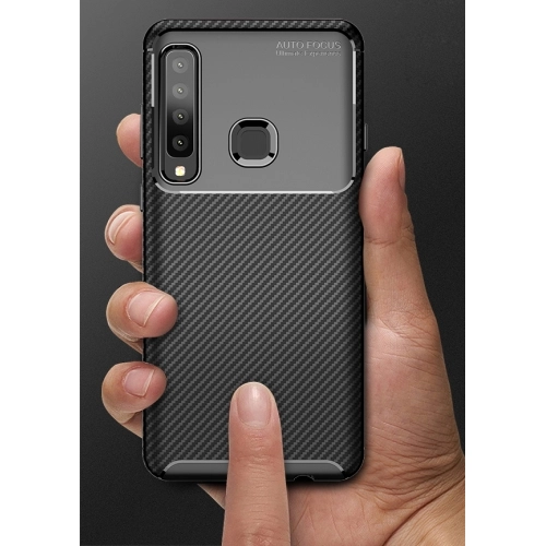 Samsung Galaxy A9 2018 Kılıf Silikon Parmak İzi Bırakmayan Karbon Soft Negro Kapak - Lacivert