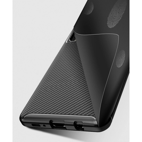 Samsung Galaxy A9 2018 Kılıf Silikon Parmak İzi Bırakmayan Karbon Soft Negro Kapak - Siyah
