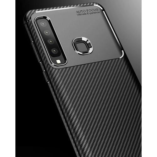 Samsung Galaxy A9 2018 Kılıf Silikon Parmak İzi Bırakmayan Karbon Soft Negro Kapak - Lacivert