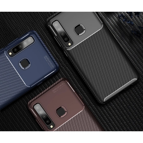 Samsung Galaxy A9 2018 Kılıf Silikon Parmak İzi Bırakmayan Karbon Soft Negro Kapak - Siyah