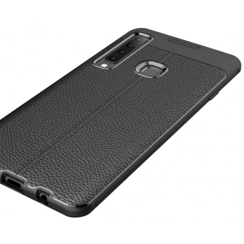 Samsung Galaxy A9 2018 Kılıf Deri Görünümlü Lüks Parmak İzi Bırakmaz Niss Silikon Kapak - Lacivert