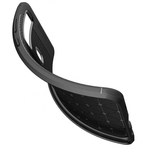 Samsung Galaxy A9 2018 Kılıf Deri Görünümlü Lüks Parmak İzi Bırakmaz Niss Silikon Kapak - Siyah