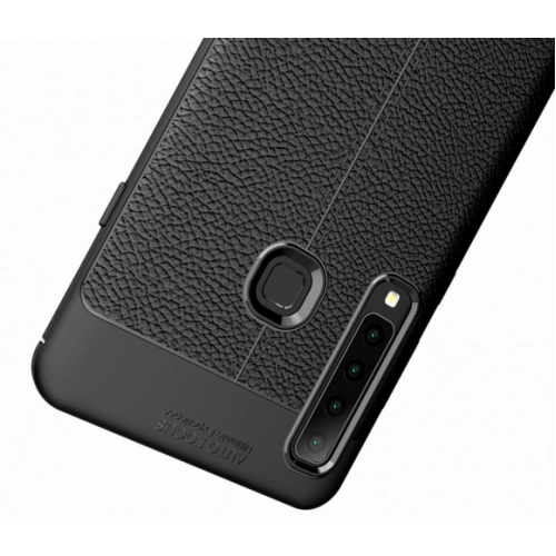 Samsung Galaxy A9 2018 Kılıf Deri Görünümlü Lüks Parmak İzi Bırakmaz Niss Silikon Kapak - Lacivert