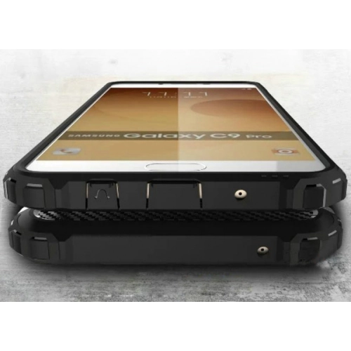 Samsung Galaxy C5 Pro Kılıf Zırhlı Tank Crash Silikon Kapak - Rose Gold