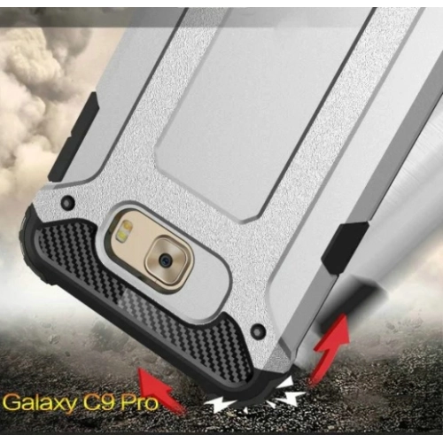 Samsung Galaxy C5 Pro Kılıf Zırhlı Tank Crash Silikon Kapak - Rose Gold