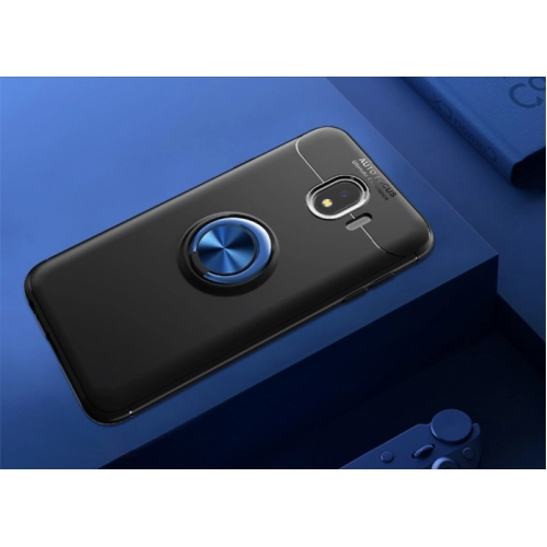 Samsung Galaxy J4 2018 Kılıf Renkli Silikon Yüzüklü Standlı Auto Focus Ravel Kapak - Rose Gold