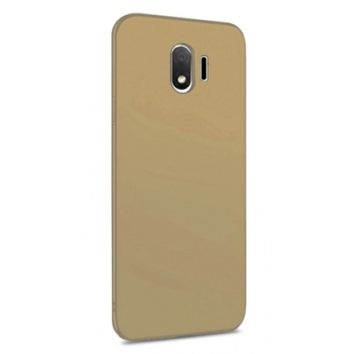 Samsung Galaxy J4 2018 Kılıf İnce Soft Mat Renkli Esnek Silikon Kapak - Gold