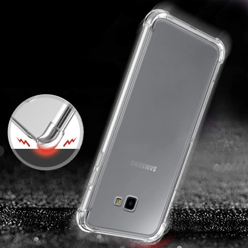 Samsung Galaxy J4 Plus 2018 Kılıf Silikon Köşe Korumalı Airbag Darbe Emici Kapak - Şeffaf