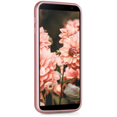 Samsung Galaxy J4 Plus 2018 Kılıf İnce Soft Mat Renkli Esnek Silikon Kapak - Gold