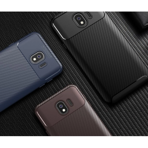 Samsung Galaxy J4 Plus 2018 Kılıf Silikon Parmak İzi Bırakmayan Karbon Soft Negro Kapak - Siyah