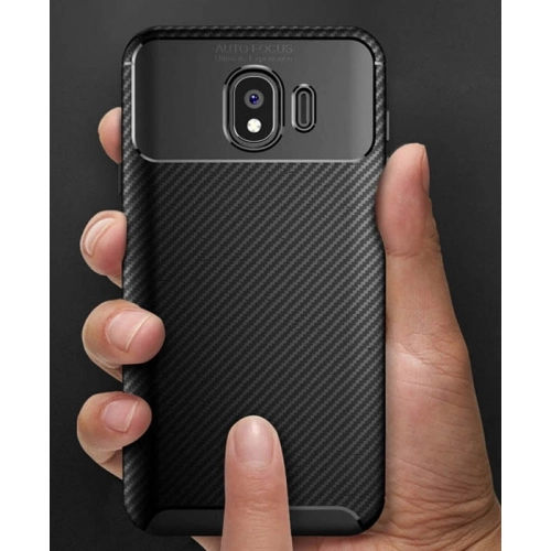 Samsung Galaxy J4 Plus 2018 Kılıf Silikon Parmak İzi Bırakmayan Karbon Soft Negro Kapak - Lacivert