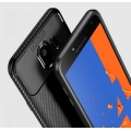Samsung Galaxy J4 Plus 2018 Kılıf Silikon Parmak İzi Bırakmayan Karbon Soft Negro Kapak - Lacivert