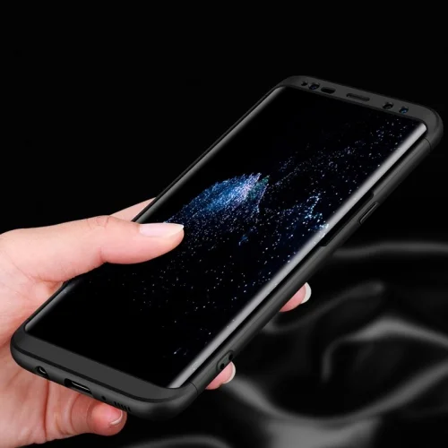 Samsung Galaxy J5 Pro Kılıf 3 Parçalı 360 Tam Korumalı Rubber AYS Kapak  - Kırmızı - Siyah