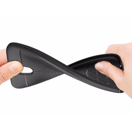 Samsung Galaxy J5 Pro Kılıf Deri Görünümlü Lüks Parmak İzi Bırakmaz Niss Silikon Kapak - Siyah