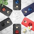 Samsung Galaxy J6 2018 Kılıf Renkli Silikon Yüzüklü Standlı Auto Focus Ravel Kapak - Siyah