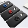 Samsung Galaxy J6 2018 Kılıf Renkli Silikon Yüzüklü Standlı Auto Focus Ravel Kapak - Siyah