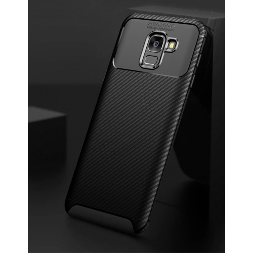 Samsung Galaxy J6 2018 Kılıf Silikon Parmak İzi Bırakmayan Karbon Soft Negro Kapak - Siyah