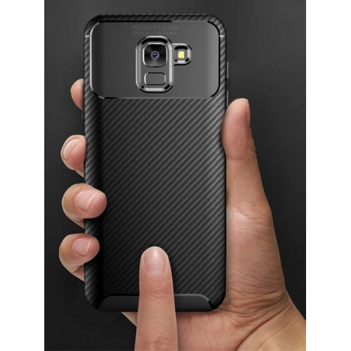 Samsung Galaxy J6 2018 Kılıf Silikon Parmak İzi Bırakmayan Karbon Soft Negro Kapak - Lacivert