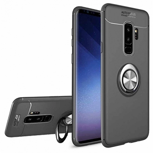 Samsung Galaxy J6 Plus 2018 Kılıf Renkli Silikon Yüzüklü Standlı Auto Focus Ravel Kapak - Kırmızı