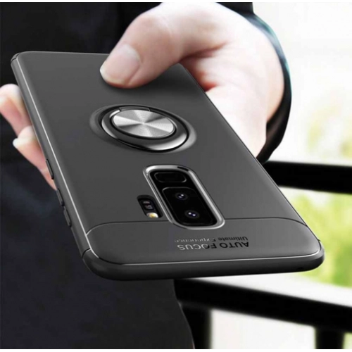 Samsung Galaxy J6 Plus 2018 Kılıf Renkli Silikon Yüzüklü Standlı Auto Focus Ravel Kapak - Mavi