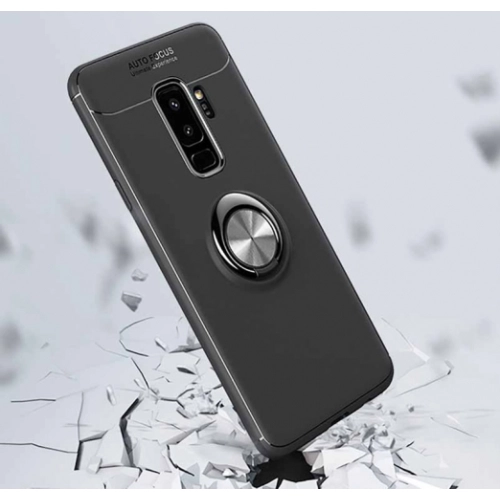 Samsung Galaxy J6 Plus 2018 Kılıf Renkli Silikon Yüzüklü Standlı Auto Focus Ravel Kapak - Kırmızı