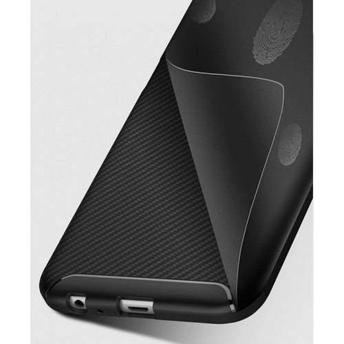 Samsung Galaxy J6 Plus 2018 Kılıf Silikon Parmak İzi Bırakmayan Karbon Soft Negro Kapak - Siyah