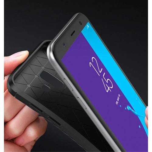 Samsung Galaxy J6 Plus 2018 Kılıf Silikon Parmak İzi Bırakmayan Karbon Soft Negro Kapak - Lacivert