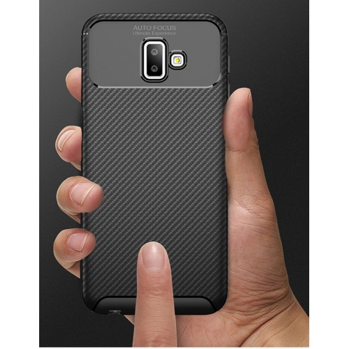 Samsung Galaxy J6 Plus 2018 Kılıf Silikon Parmak İzi Bırakmayan Karbon Soft Negro Kapak - Siyah