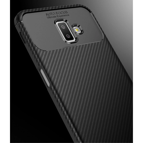 Samsung Galaxy J6 Plus 2018 Kılıf Silikon Parmak İzi Bırakmayan Karbon Soft Negro Kapak - Siyah