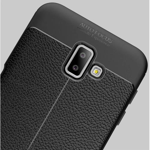 Samsung Galaxy J6 Plus 2018 Kılıf Deri Görünümlü Lüks Parmak İzi Bırakmaz Niss Silikon Kapak - Lacivert