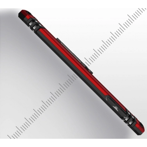 Samsung Galaxy J7 Prime / J7 Prime 2 Kılıf Silikon Zırhlı Standlı Yüzüklü Mıknatıslı Tank Kapak - Kırmızı