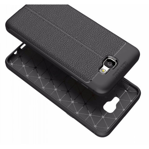 Samsung Galaxy J7 Prime / J7 Prime 2 Kılıf Deri Görünümlü Lüks Parmak İzi Bırakmaz Niss Silikon Kapak - Lacivert