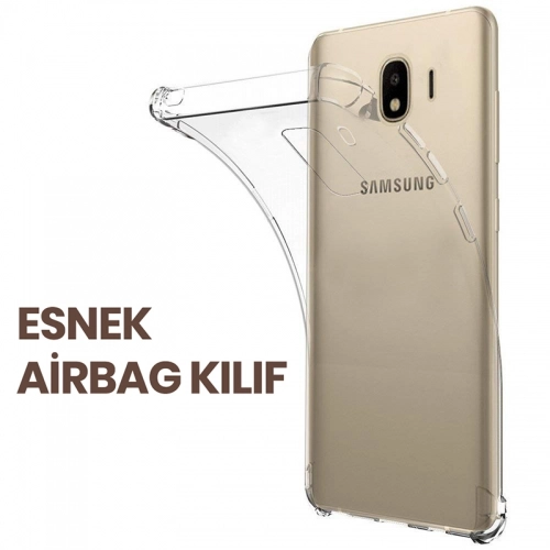 Samsung Galaxy J8 Kılıf Silikon Köşe Korumalı Airbag Darbe Emici Kapak - Şeffaf