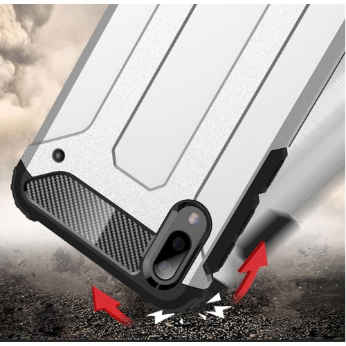 Samsung Galaxy M10 Kılıf Zırhlı Tank Crash Silikon Kapak - Mavi