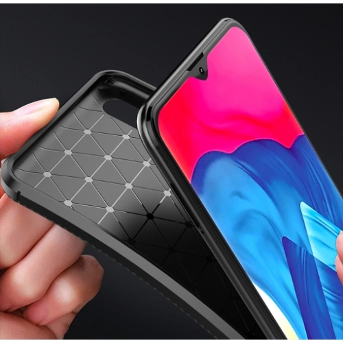 Samsung Galaxy M10 Kılıf Silikon Parmak İzi Bırakmayan Karbon Soft Negro Kapak - Lacivert