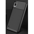 Samsung Galaxy M10 Kılıf Silikon Parmak İzi Bırakmayan Karbon Soft Negro Kapak - Siyah