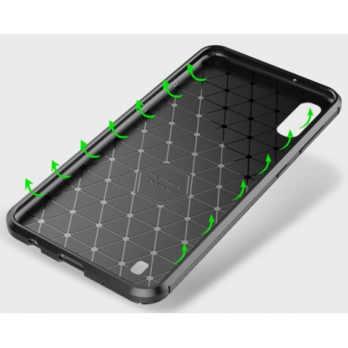 Samsung Galaxy M10 Kılıf Silikon Parmak İzi Bırakmayan Karbon Soft Negro Kapak - Lacivert