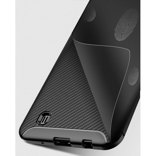Samsung Galaxy M10 Kılıf Silikon Parmak İzi Bırakmayan Karbon Soft Negro Kapak - Siyah