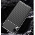 Samsung Galaxy M10 Kılıf Silikon Parmak İzi Bırakmayan Karbon Soft Negro Kapak - Siyah