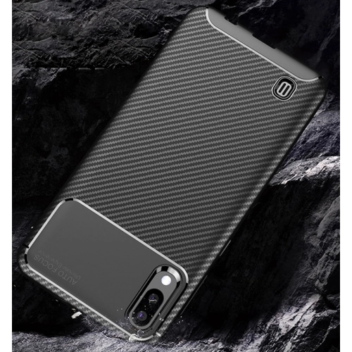 Samsung Galaxy M10 Kılıf Silikon Parmak İzi Bırakmayan Karbon Soft Negro Kapak - Siyah