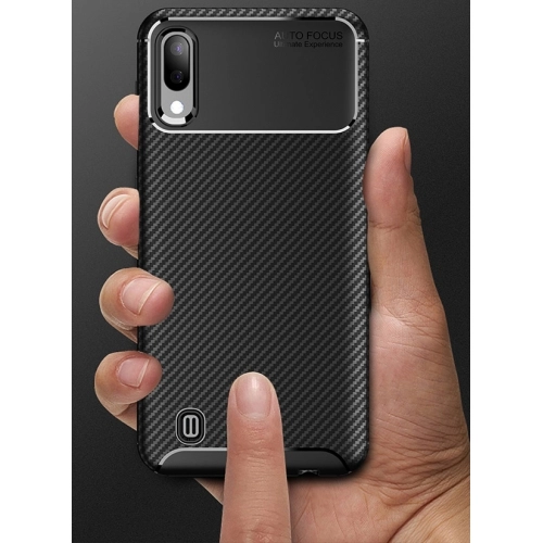 Samsung Galaxy M10 Kılıf Silikon Parmak İzi Bırakmayan Karbon Soft Negro Kapak - Lacivert