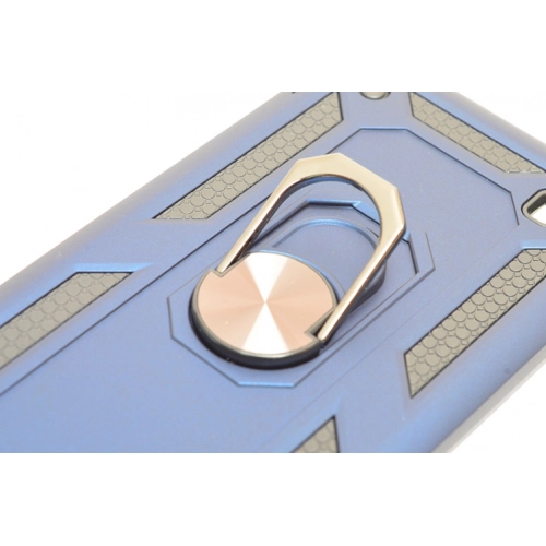 Samsung Galaxy M10 Kılıf Silikon Zırhlı Standlı Yüzüklü Mıknatıslı Tank Kapak - Siyah