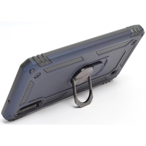 Samsung Galaxy M10 Kılıf Silikon Zırhlı Standlı Yüzüklü Mıknatıslı Tank Kapak - Gri