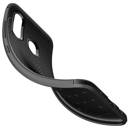 Samsung Galaxy M10s Kılıf Deri Görünümlü Lüks Parmak İzi Bırakmaz Niss Silikon Kapak - Lacivert